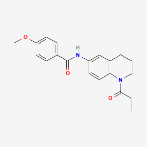 4-methoxy-N-(1-propanoyl-1,2,3,4-tetrahydroquinolin-6-yl)benzamide - 1040659-19-5