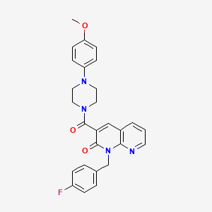 1-[(4-fluorophenyl)methyl]-3-[4-(4-methoxyphenyl)piperazine-1-carbonyl]-1,2-dihydro-1,8-naphthyridin-2-one - 946207-93-8