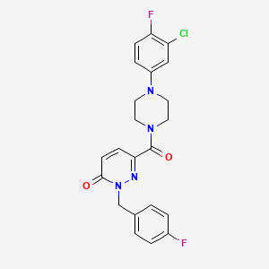 6-[4-(3-chloro-4-fluorophenyl)piperazine-1-carbonyl]-2-[(4-fluorophenyl)methyl]-2,3-dihydropyridazin-3-one - 1040637-69-1