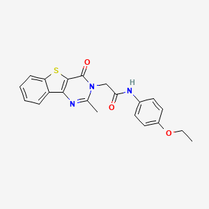N-(4-ethoxyphenyl)-2-{4-methyl-6-oxo-8-thia-3,5-diazatricyclo[7.4.0.0^{2,7}]trideca-1(13),2(7),3,9,11-pentaen-5-yl}acetamide - 1040657-01-9