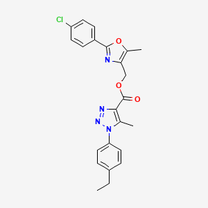 [2-(4-chlorophenyl)-5-methyl-1,3-oxazol-4-yl]methyl 1-(4-ethylphenyl)-5-methyl-1H-1,2,3-triazole-4-carboxylate - 1040645-11-1