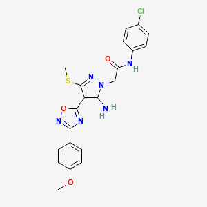 2-{5-amino-4-[3-(4-methoxyphenyl)-1,2,4-oxadiazol-5-yl]-3-(methylsulfanyl)-1H-pyrazol-1-yl}-N-(4-chlorophenyl)acetamide - 1170553-50-0