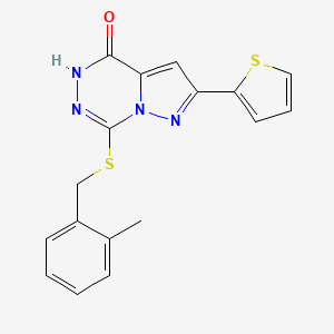 7-{[(2-methylphenyl)methyl]sulfanyl}-2-(thiophen-2-yl)-4H,5H-pyrazolo[1,5-d][1,2,4]triazin-4-one - 1040682-26-5