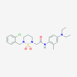 2-{6-[(2-chlorophenyl)methyl]-1,1-dioxo-1lambda6,2,6-thiadiazinan-2-yl}-N-[4-(diethylamino)-2-methylphenyl]acetamide - 1040672-43-2