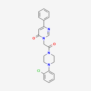3-{2-[4-(2-chlorophenyl)piperazin-1-yl]-2-oxoethyl}-6-phenyl-3,4-dihydropyrimidin-4-one - 1060198-21-1