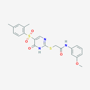 2-{[5-(2,4-dimethylbenzenesulfonyl)-6-oxo-1,6-dihydropyrimidin-2-yl]sulfanyl}-N-(3-methoxyphenyl)acetamide - 1040676-38-7
