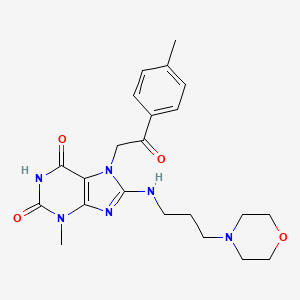 3-methyl-7-[2-(4-methylphenyl)-2-oxoethyl]-8-{[3-(morpholin-4-yl)propyl]amino}-2,3,6,7-tetrahydro-1H-purine-2,6-dione - 1040667-54-6