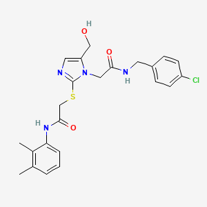 2-{[1-({[(4-chlorophenyl)methyl]carbamoyl}methyl)-5-(hydroxymethyl)-1H-imidazol-2-yl]sulfanyl}-N-(2,3-dimethylphenyl)acetamide - 921802-48-4