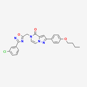 2-(4-butoxyphenyl)-5-{[3-(3-chlorophenyl)-1,2,4-oxadiazol-5-yl]methyl}-4H,5H-pyrazolo[1,5-a]pyrazin-4-one - 1040684-87-4