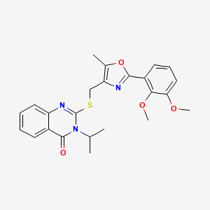 2-({[2-(2,3-dimethoxyphenyl)-5-methyl-1,3-oxazol-4-yl]methyl}sulfanyl)-3-(propan-2-yl)-3,4-dihydroquinazolin-4-one - 1021230-46-5