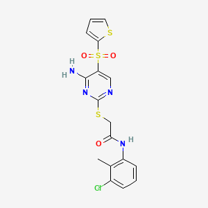 2-{[4-amino-5-(thiophene-2-sulfonyl)pyrimidin-2-yl]sulfanyl}-N-(3-chloro-2-methylphenyl)acetamide - 1040657-04-2
