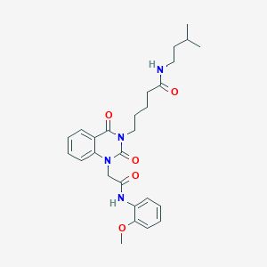 5-(1-{[(2-methoxyphenyl)carbamoyl]methyl}-2,4-dioxo-1,2,3,4-tetrahydroquinazolin-3-yl)-N-(3-methylbutyl)pentanamide - 1040677-35-7