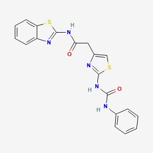 N-(1,3-benzothiazol-2-yl)-2-{2-[(phenylcarbamoyl)amino]-1,3-thiazol-4-yl}acetamide - 1040663-01-1