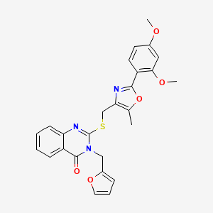2-({[2-(2,4-dimethoxyphenyl)-5-methyl-1,3-oxazol-4-yl]methyl}sulfanyl)-3-[(furan-2-yl)methyl]-3,4-dihydroquinazolin-4-one - 1021230-68-1