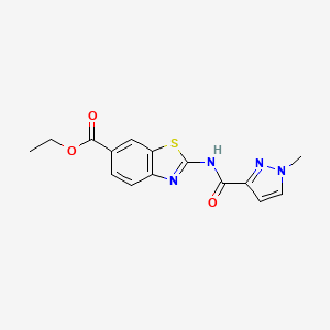 ethyl 2-(1-methyl-1H-pyrazole-3-amido)-1,3-benzothiazole-6-carboxylate - 1020489-50-2