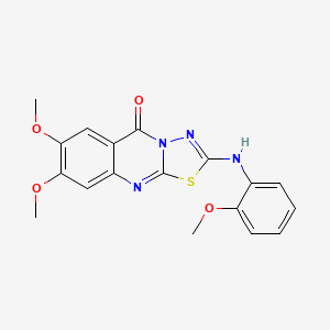 7,8-dimethoxy-2-[(2-methoxyphenyl)amino]-5H-[1,3,4]thiadiazolo[2,3-b]quinazolin-5-one - 1021223-43-7