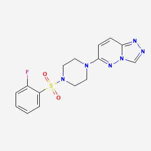 1-(2-fluorobenzenesulfonyl)-4-{[1,2,4]triazolo[4,3-b]pyridazin-6-yl}piperazine - 1021263-65-9