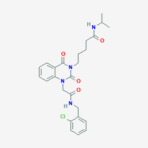 5-[1-({[(2-chlorophenyl)methyl]carbamoyl}methyl)-2,4-dioxo-1,2,3,4-tetrahydroquinazolin-3-yl]-N-(propan-2-yl)pentanamide - 1040679-22-8
