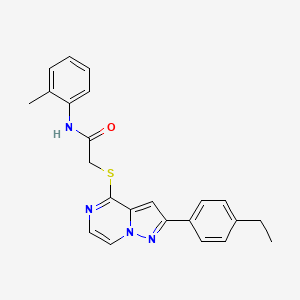 2-{[2-(4-ethylphenyl)pyrazolo[1,5-a]pyrazin-4-yl]sulfanyl}-N-(2-methylphenyl)acetamide - 1040678-46-3