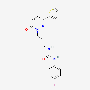 1-(4-fluorophenyl)-3-{3-[6-oxo-3-(thiophen-2-yl)-1,6-dihydropyridazin-1-yl]propyl}urea - 1040672-49-8
