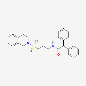 2,2-diphenyl-N-[3-(1,2,3,4-tetrahydroisoquinoline-2-sulfonyl)propyl]acetamide - 1040670-82-3