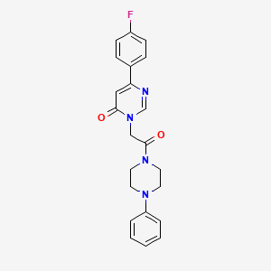 6-(4-fluorophenyl)-3-[2-oxo-2-(4-phenylpiperazin-1-yl)ethyl]-3,4-dihydropyrimidin-4-one - 1058239-78-3