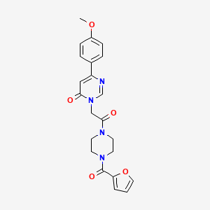 3-{2-[4-(furan-2-carbonyl)piperazin-1-yl]-2-oxoethyl}-6-(4-methoxyphenyl)-3,4-dihydropyrimidin-4-one - 1058436-98-8