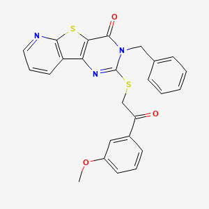 5-benzyl-4-{[2-(3-methoxyphenyl)-2-oxoethyl]sulfanyl}-8-thia-3,5,10-triazatricyclo[7.4.0.0^{2,7}]trideca-1(9),2(7),3,10,12-pentaen-6-one - 1040638-09-2