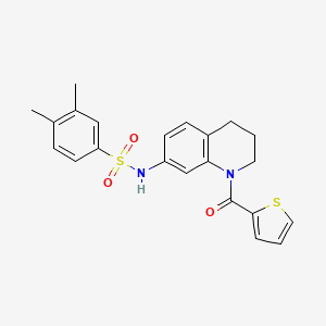 3,4-dimethyl-N-[1-(thiophene-2-carbonyl)-1,2,3,4-tetrahydroquinolin-7-yl]benzene-1-sulfonamide - 946322-09-4