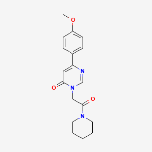 6-(4-methoxyphenyl)-3-[2-oxo-2-(piperidin-1-yl)ethyl]-3,4-dihydropyrimidin-4-one - 1058373-27-5