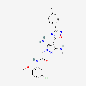 2-[5-amino-3-(methylamino)-4-[3-(4-methylphenyl)-1,2,4-oxadiazol-5-yl]-1H-pyrazol-1-yl]-N-(5-chloro-2-methoxyphenyl)acetamide - 1172543-69-9