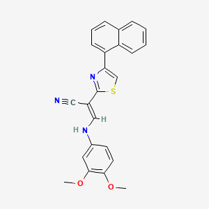(2E)-3-[(3,4-dimethoxyphenyl)amino]-2-[4-(naphthalen-1-yl)-1,3-thiazol-2-yl]prop-2-enenitrile - 1021251-80-8