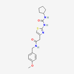 2-{2-[(cyclopentylcarbamoyl)amino]-1,3-thiazol-4-yl}-N-[(4-methoxyphenyl)methyl]acetamide - 921829-96-1