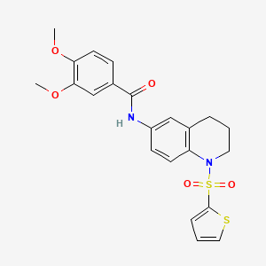 3,4-dimethoxy-N-[1-(thiophene-2-sulfonyl)-1,2,3,4-tetrahydroquinolin-6-yl]benzamide - 946260-21-5