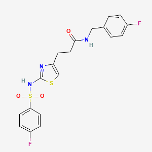 3-[2-(4-fluorobenzenesulfonamido)-1,3-thiazol-4-yl]-N-[(4-fluorophenyl)methyl]propanamide - 1040666-09-8
