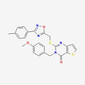 3-[(4-methoxyphenyl)methyl]-2-({[3-(4-methylphenyl)-1,2,4-oxadiazol-5-yl]methyl}sulfanyl)-3H,4H-thieno[3,2-d]pyrimidin-4-one - 1040671-39-3
