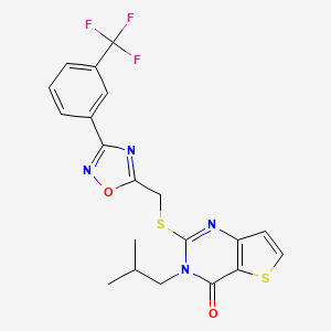 3-(2-methylpropyl)-2-[({3-[3-(trifluoromethyl)phenyl]-1,2,4-oxadiazol-5-yl}methyl)sulfanyl]-3H,4H-thieno[3,2-d]pyrimidin-4-one - 1040680-90-7