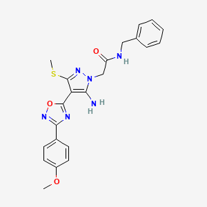 2-{5-amino-4-[3-(4-methoxyphenyl)-1,2,4-oxadiazol-5-yl]-3-(methylsulfanyl)-1H-pyrazol-1-yl}-N-benzylacetamide - 1171391-24-4