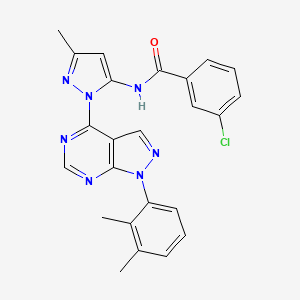 3-chloro-N-{1-[1-(2,3-dimethylphenyl)-1H-pyrazolo[3,4-d]pyrimidin-4-yl]-3-methyl-1H-pyrazol-5-yl}benzamide - 1007173-32-1