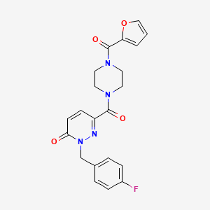 2-[(4-fluorophenyl)methyl]-6-[4-(furan-2-carbonyl)piperazine-1-carbonyl]-2,3-dihydropyridazin-3-one - 1040634-74-9