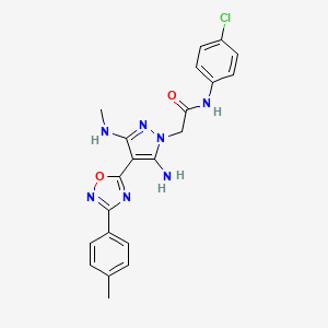 2-[5-amino-3-(methylamino)-4-[3-(4-methylphenyl)-1,2,4-oxadiazol-5-yl]-1H-pyrazol-1-yl]-N-(4-chlorophenyl)acetamide - 1171766-65-6