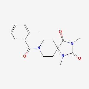 1,3-dimethyl-8-(2-methylbenzoyl)-1,3,8-triazaspiro[4.5]decane-2,4-dione - 1040671-97-3