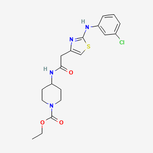 ethyl 4-(2-{2-[(3-chlorophenyl)amino]-1,3-thiazol-4-yl}acetamido)piperidine-1-carboxylate - 1040656-58-3