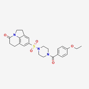 6-{[4-(4-ethoxybenzoyl)piperazin-1-yl]sulfonyl}-1-azatricyclo[6.3.1.0^{4,12}]dodeca-4(12),5,7-trien-11-one - 946238-05-7