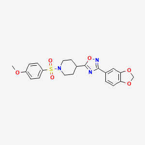 4-[3-(2H-1,3-benzodioxol-5-yl)-1,2,4-oxadiazol-5-yl]-1-(4-methoxybenzenesulfonyl)piperidine - 1021261-10-8