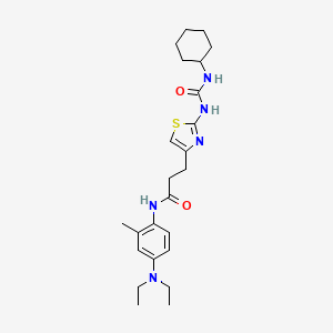 3-{2-[(cyclohexylcarbamoyl)amino]-1,3-thiazol-4-yl}-N-[4-(diethylamino)-2-methylphenyl]propanamide - 1091022-01-3