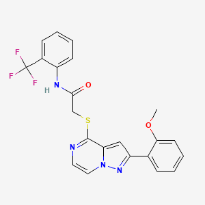 2-{[2-(2-methoxyphenyl)pyrazolo[1,5-a]pyrazin-4-yl]sulfanyl}-N-[2-(trifluoromethyl)phenyl]acetamide - 1040675-94-2