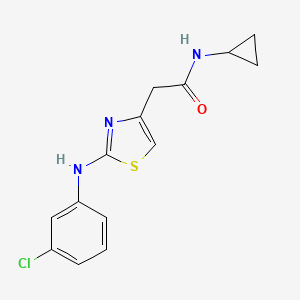 2-{2-[(3-chlorophenyl)amino]-1,3-thiazol-4-yl}-N-cyclopropylacetamide - 1040656-27-6