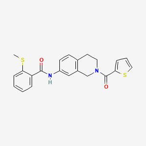 2-(methylsulfanyl)-N-[2-(thiophene-2-carbonyl)-1,2,3,4-tetrahydroisoquinolin-7-yl]benzamide - 1207039-46-0