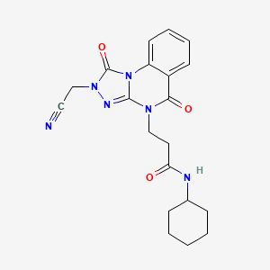 3-[2-(cyanomethyl)-1,5-dioxo-1H,2H,4H,5H-[1,2,4]triazolo[4,3-a]quinazolin-4-yl]-N-cyclohexylpropanamide - 1251616-98-4